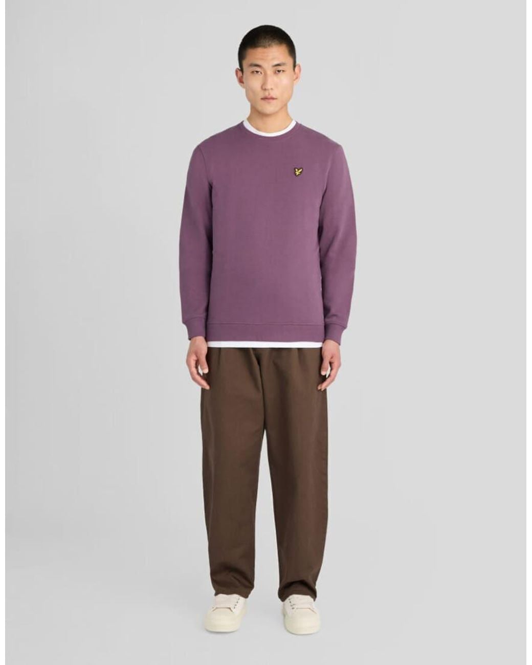 Lyle & Scott Purple Mid Layers Crew Neck Sweatshirt for men