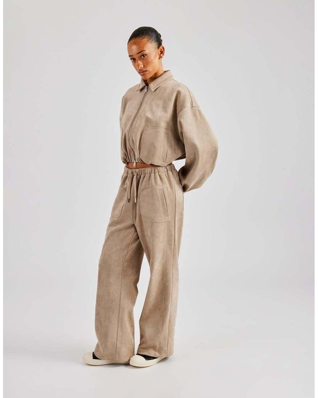 CERNUCCI Natural Suede Collared Bomber Jacket