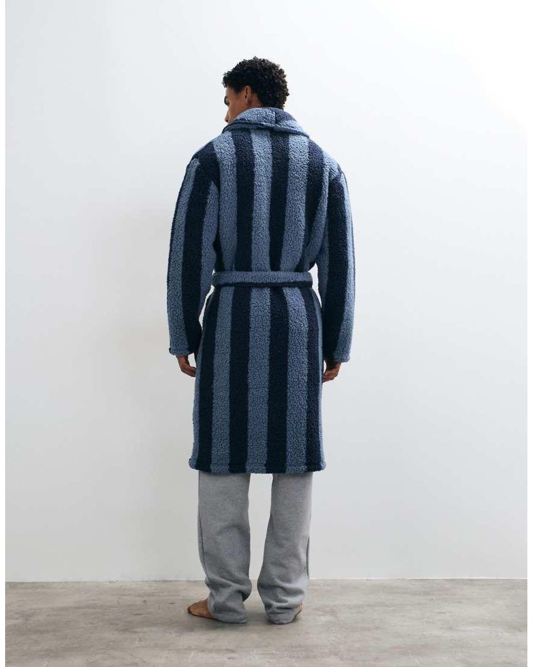Albornoz A Rayas Empolvado Threadbare de hombre de color Blue