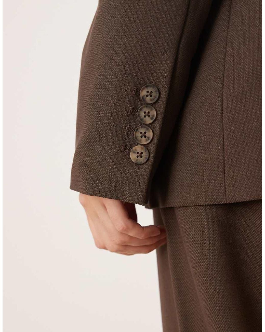 Y.A.S Brown Oversized Blazer With Tortoise Shell Button Detail Co-ord