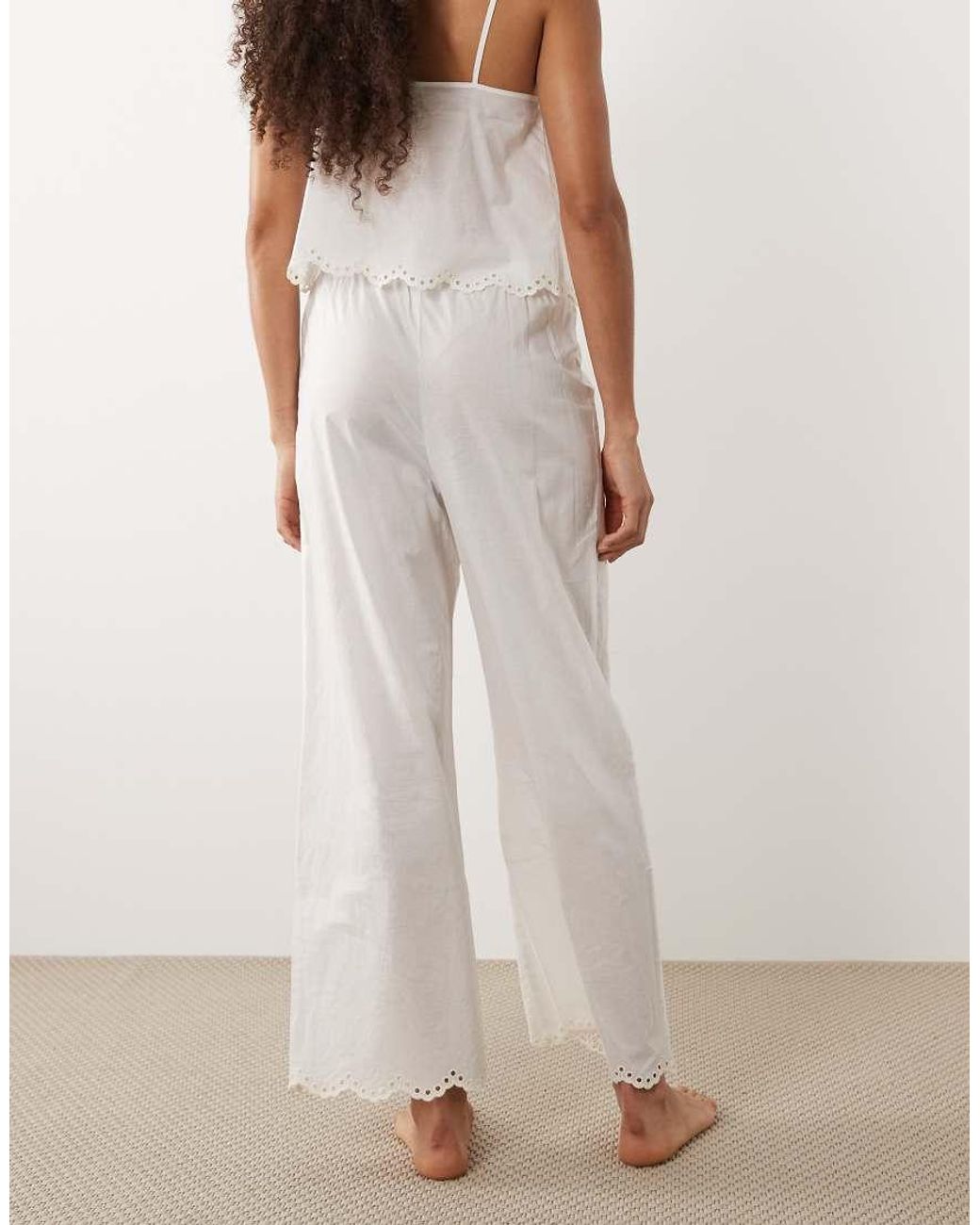 Abercrombie & Fitch Natural Bridal Wide Leg Pyjama Bottom Co-ord