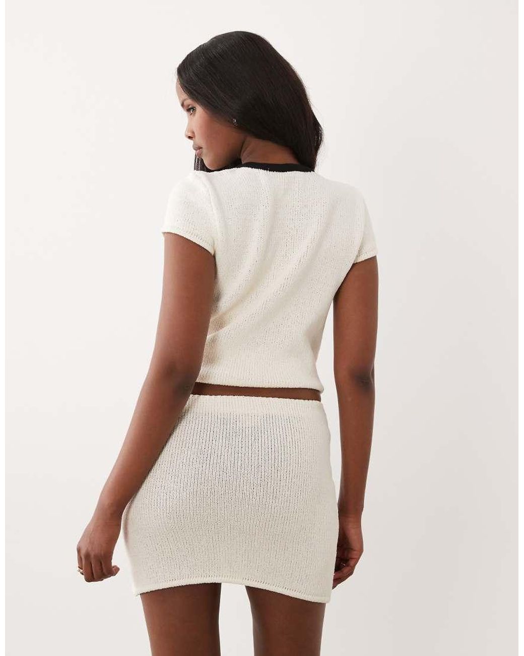 ASOS Natural Knitted Boucle Mini Skirt Co-ord