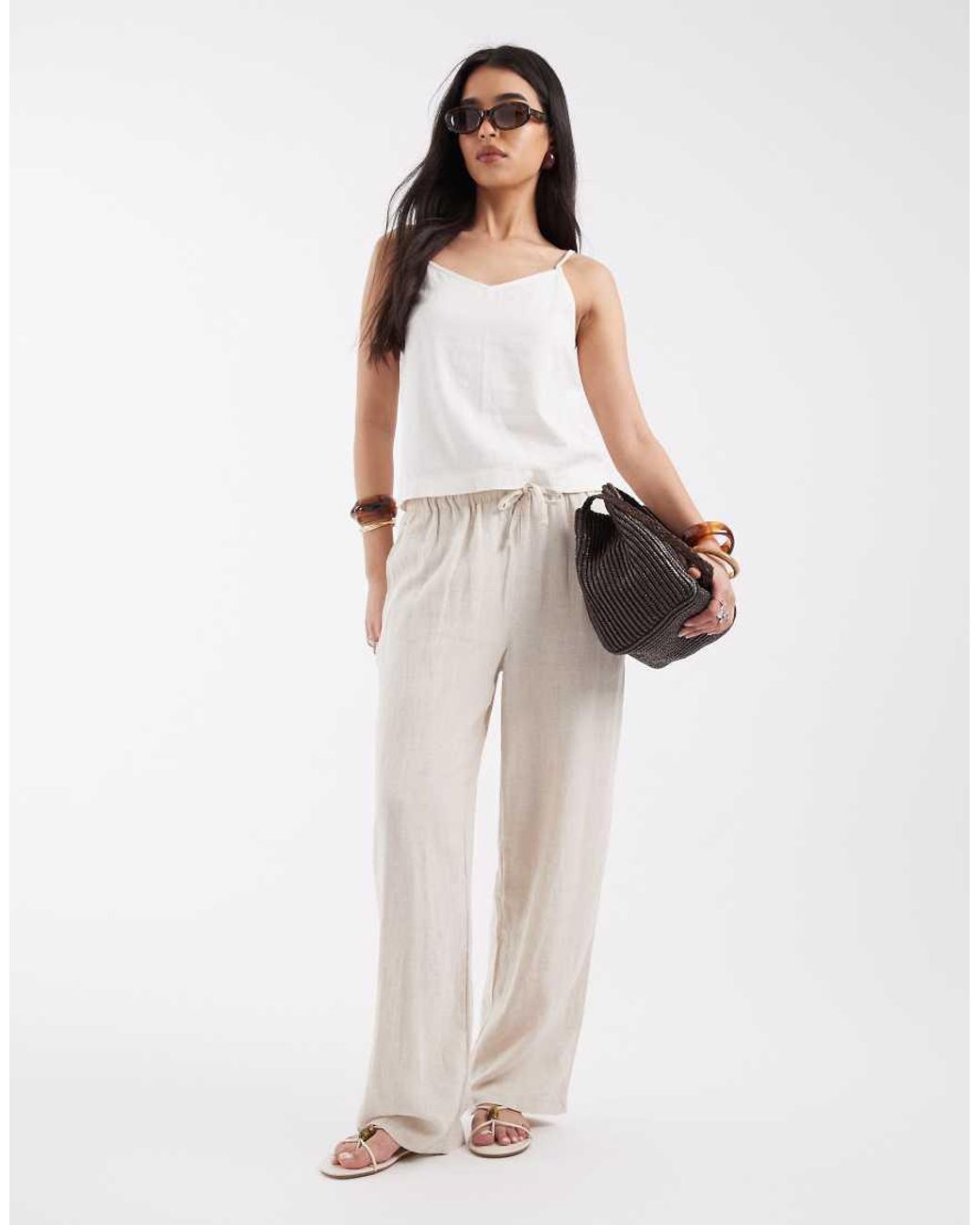 JJXX Natural Linen Blend Cami Top