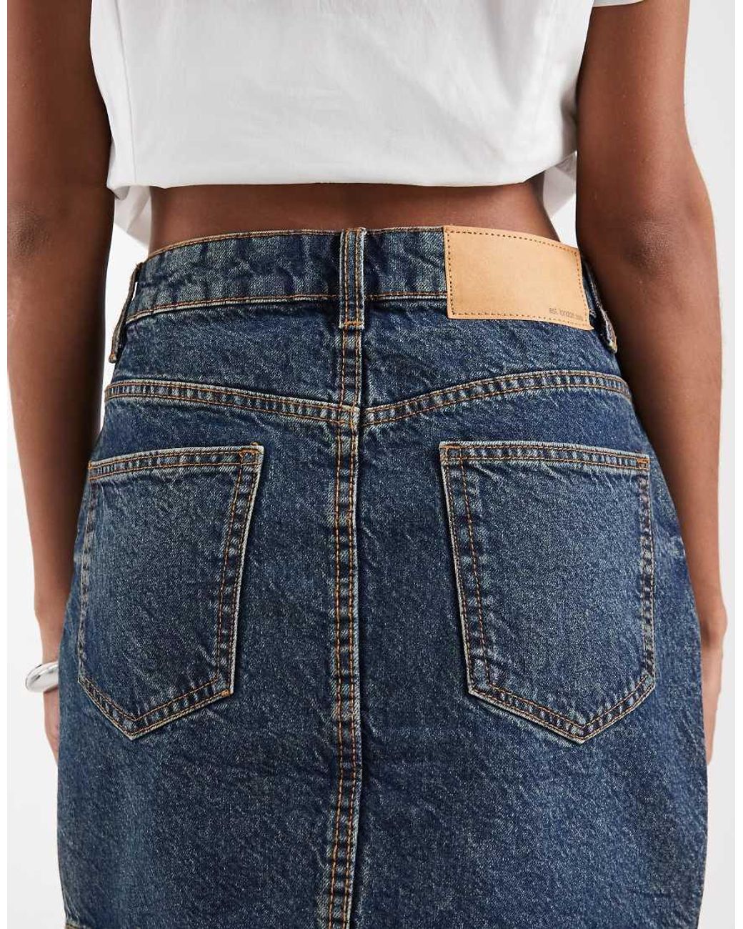 ASOS Blue Denim High Waisted Mini Skirt
