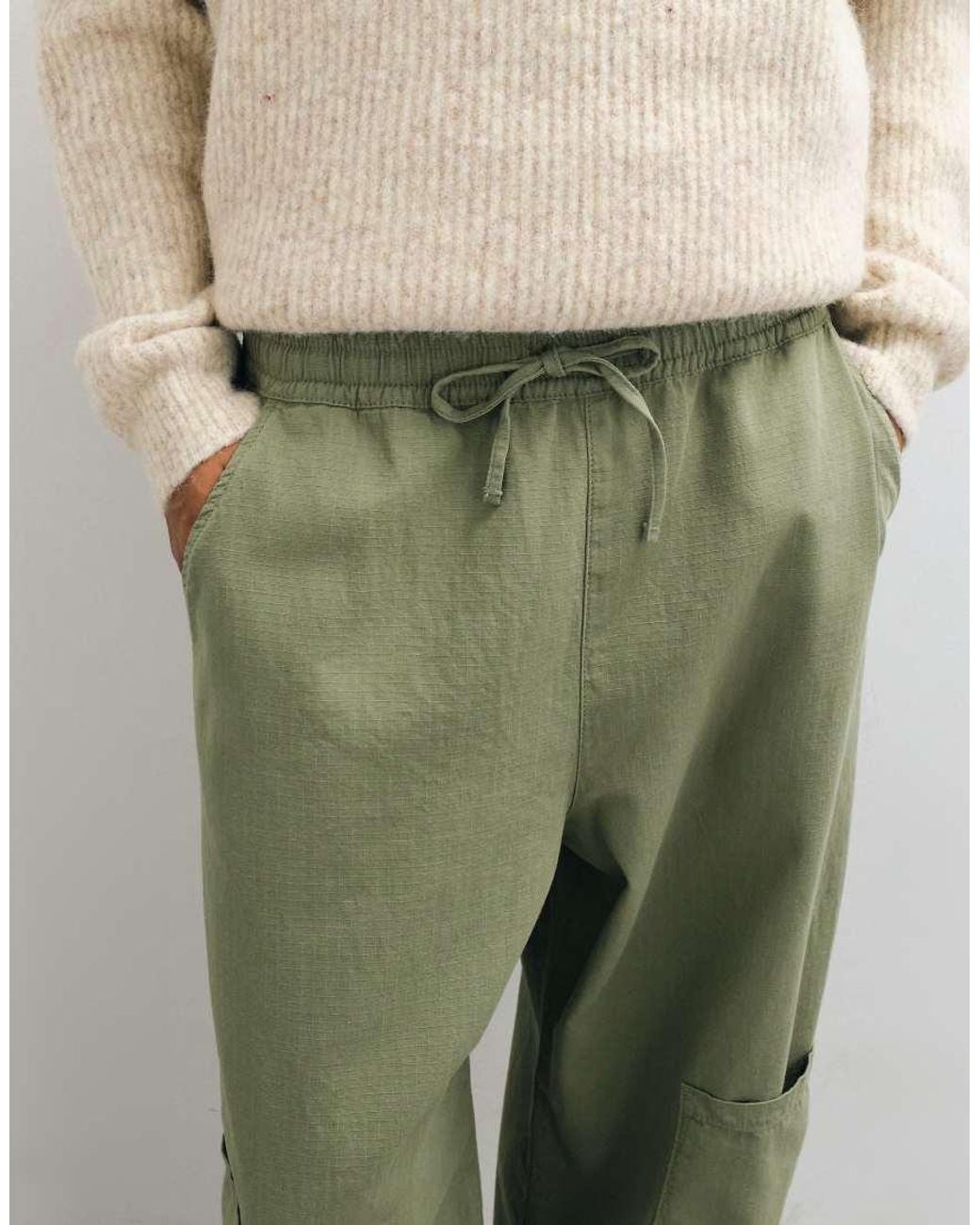 ASOS Green Barrel Cargo Trousers for men