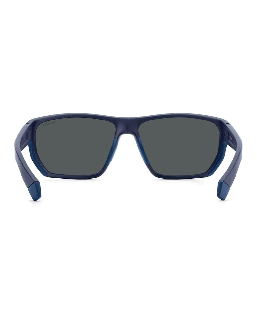 Polaroid Sunglasses Blue Sporty Rectangular Sunglasses With Mirror Polarized Lenses for men