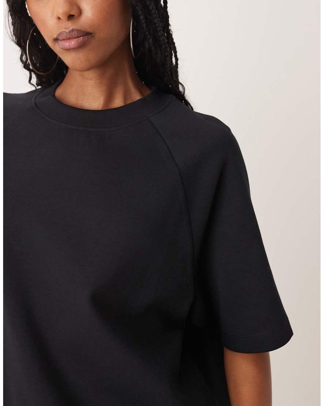 ASOS Black Interlock Raglan T-shirt