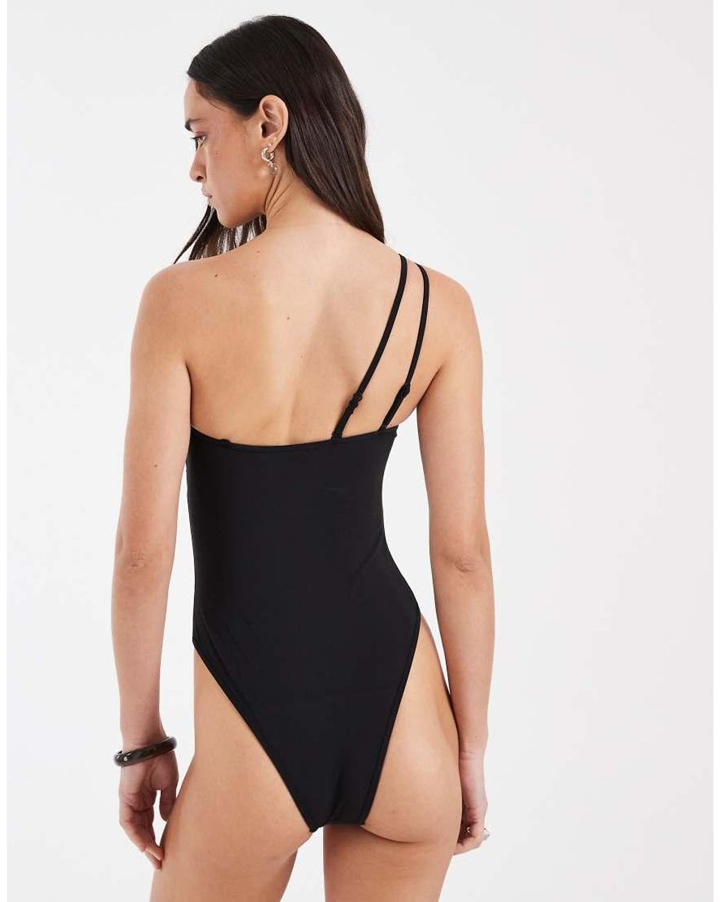 & Other Stories Black One Shoulder Swimsuit