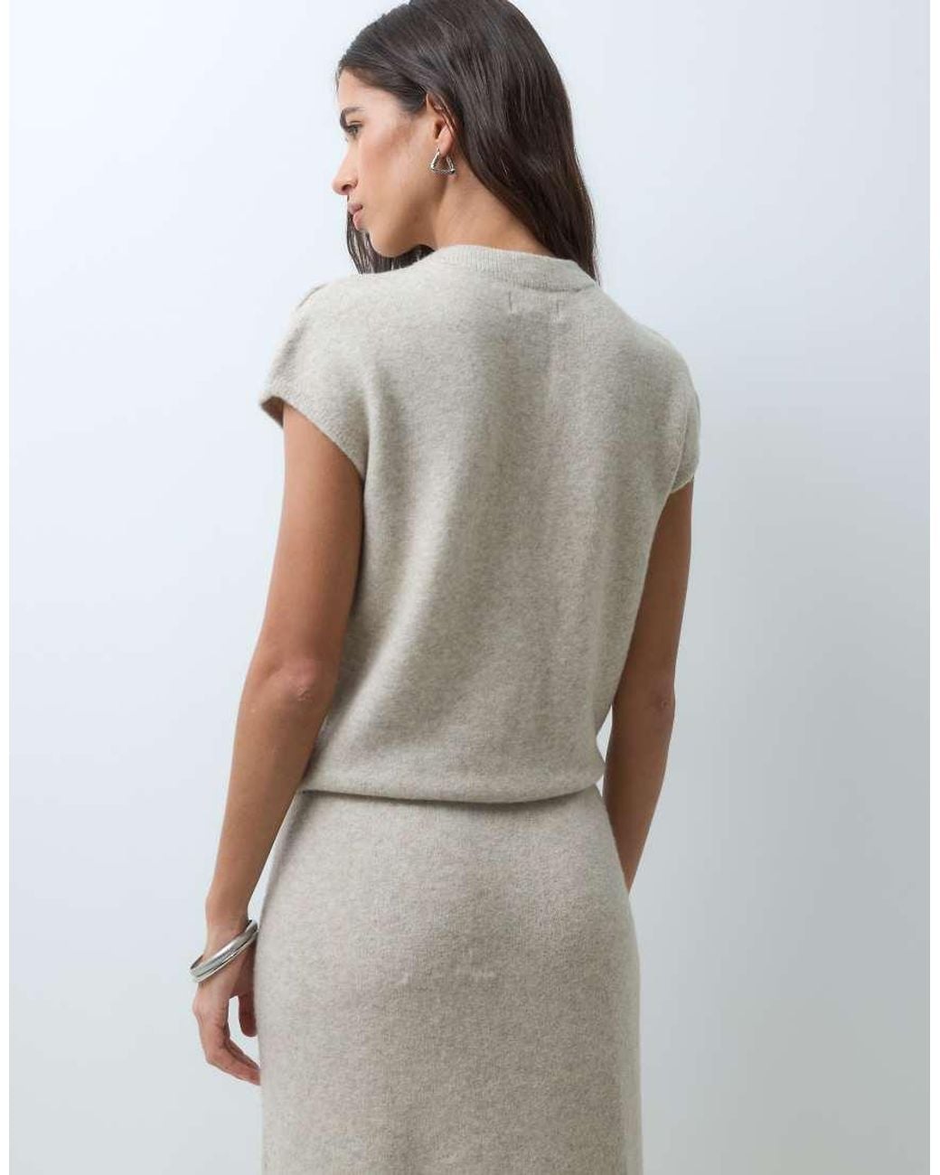 Abercrombie & Fitch Gray Knitted High Neck Top Co-ord