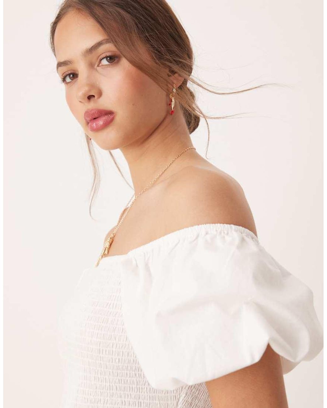 Miss Selfridge White Puffball Mini Dress