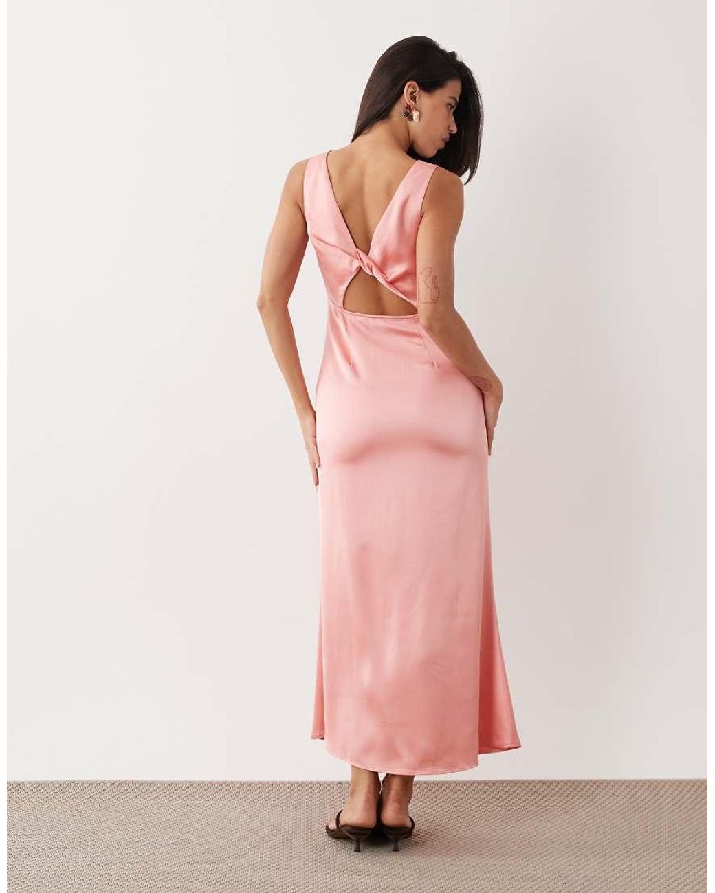 Vero Moda Pink Sleeveless Satin Maxi Dress