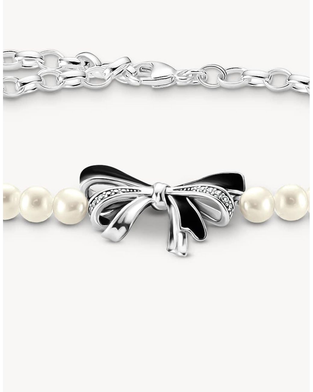 Thomas Sabo Natural Bow Bracelet With Freshwater Pearls Lovely Romance