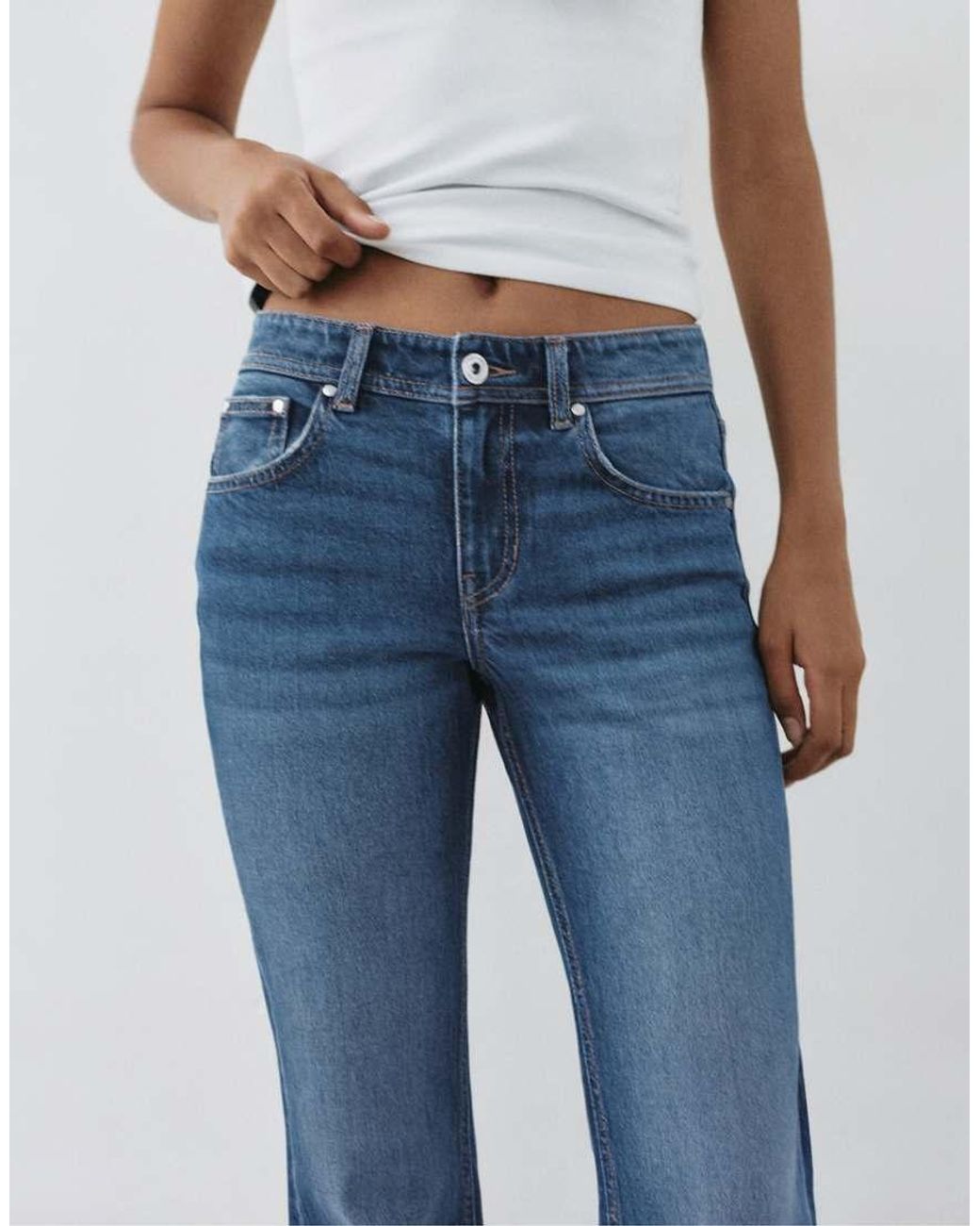 Pull&Bear Blue Low-Rise Boot-Cut Jeans