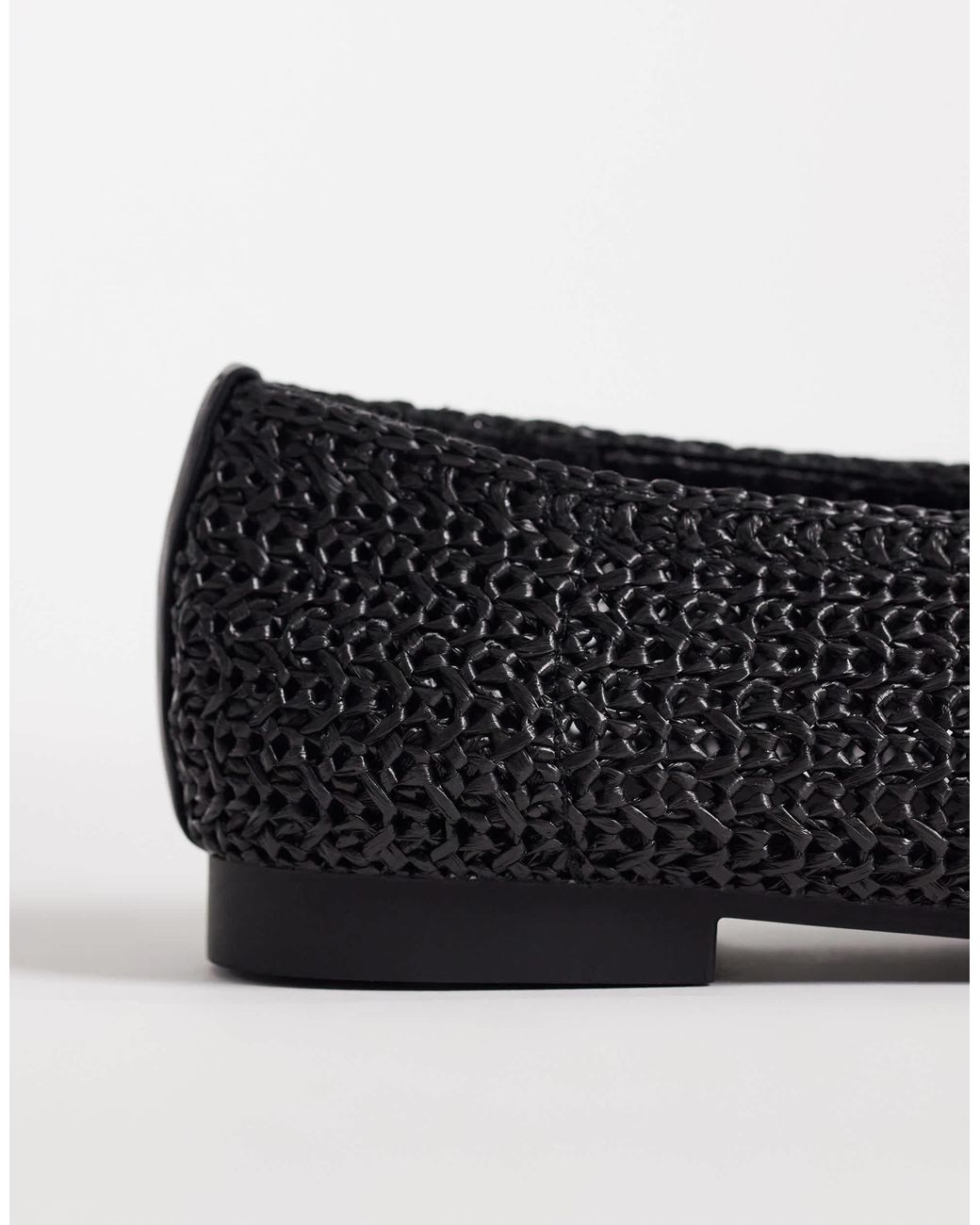 SEQWL Wide Fit Woven Ballet Flats in Black | Lyst
