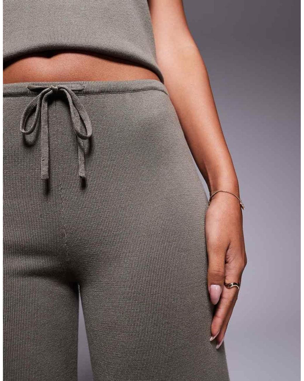 Kaiia Gray Exclusive Fine Knit Drawstring Trouser Co-ord