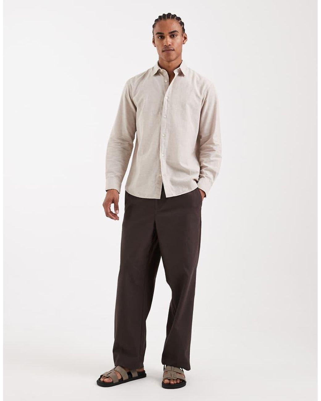 Jack & Jones Natural Linen Blend Regular Shirt for men