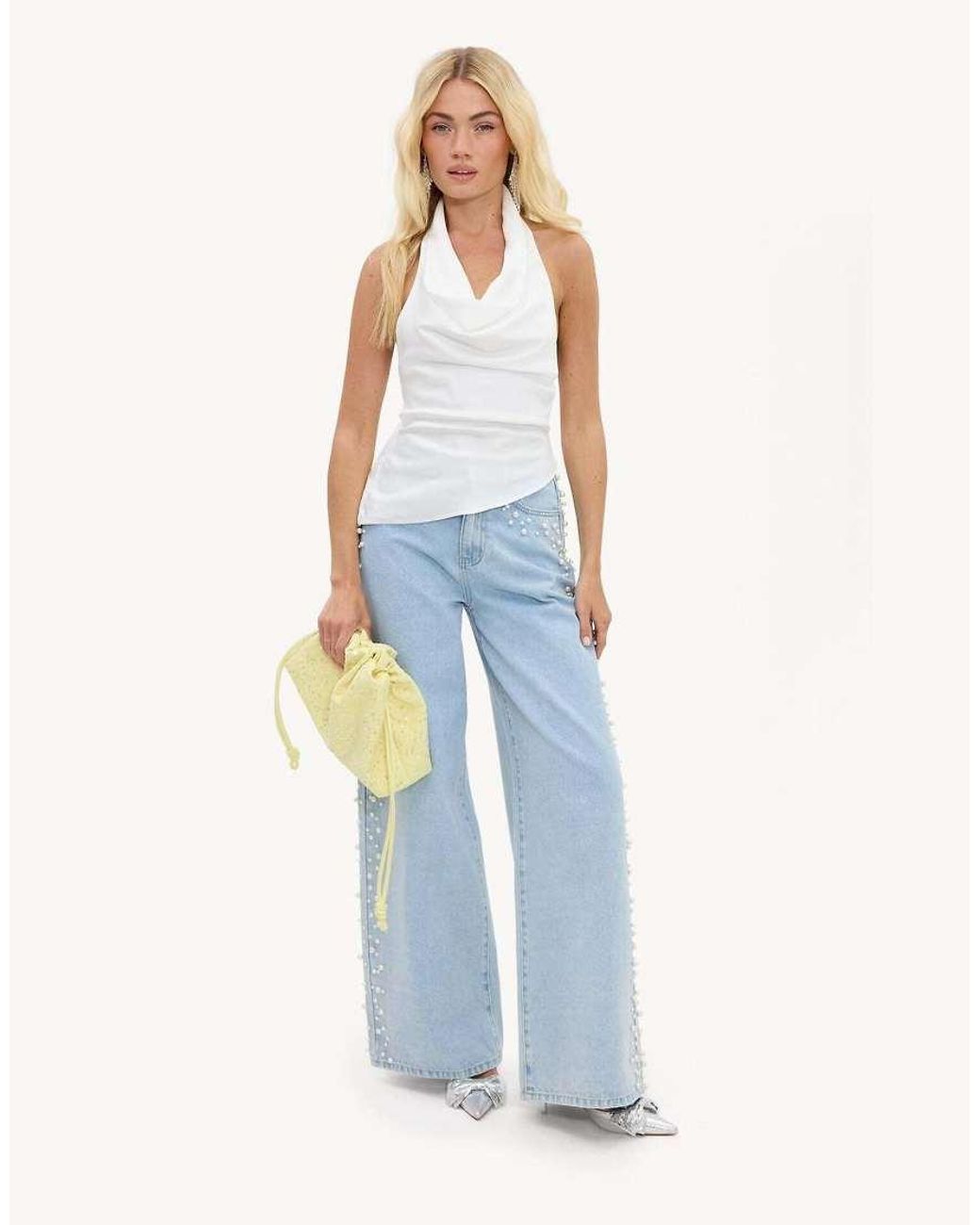 Loavies White Mystic Meadow Halter Top With A Bow