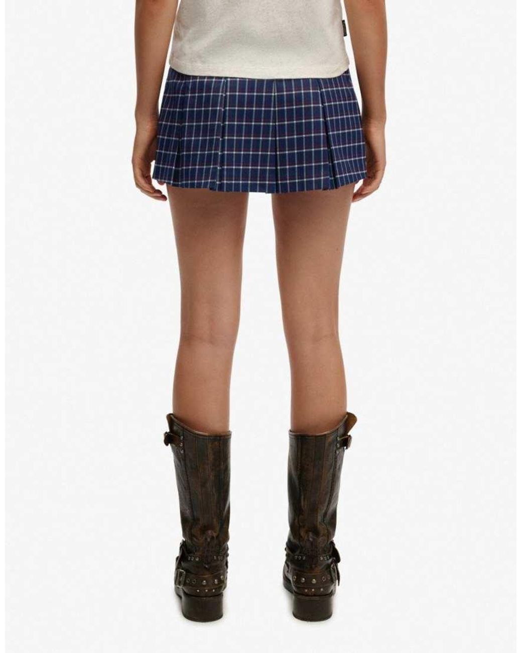 Superdry Blue Mini Pleated Skort