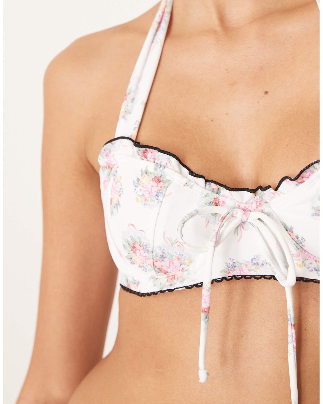 For Love & Lemons White Cordelia Bikini Top Co-ord