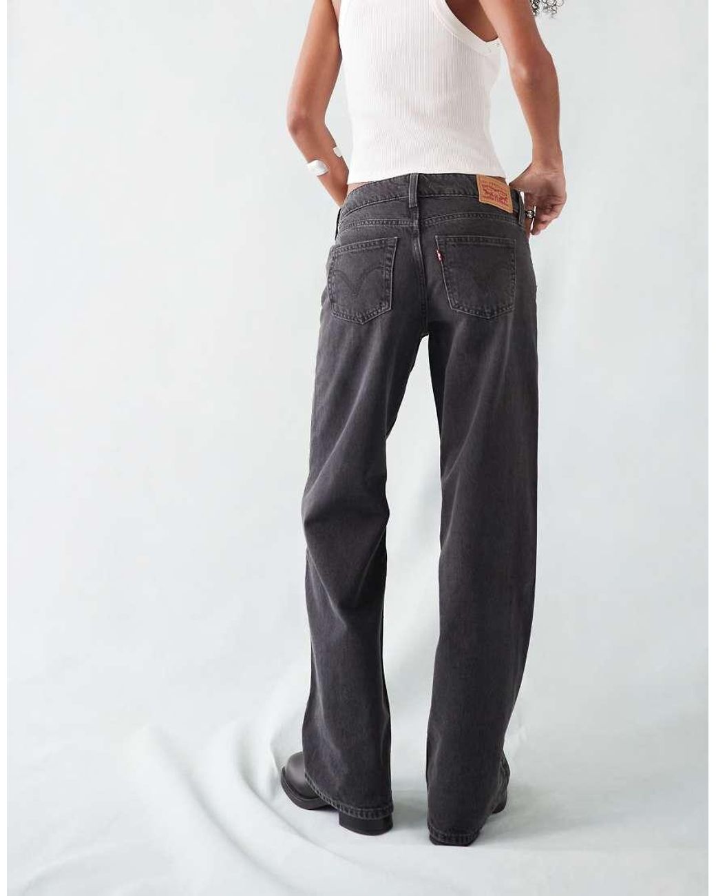 Levi's White Superlow Loose Jeans