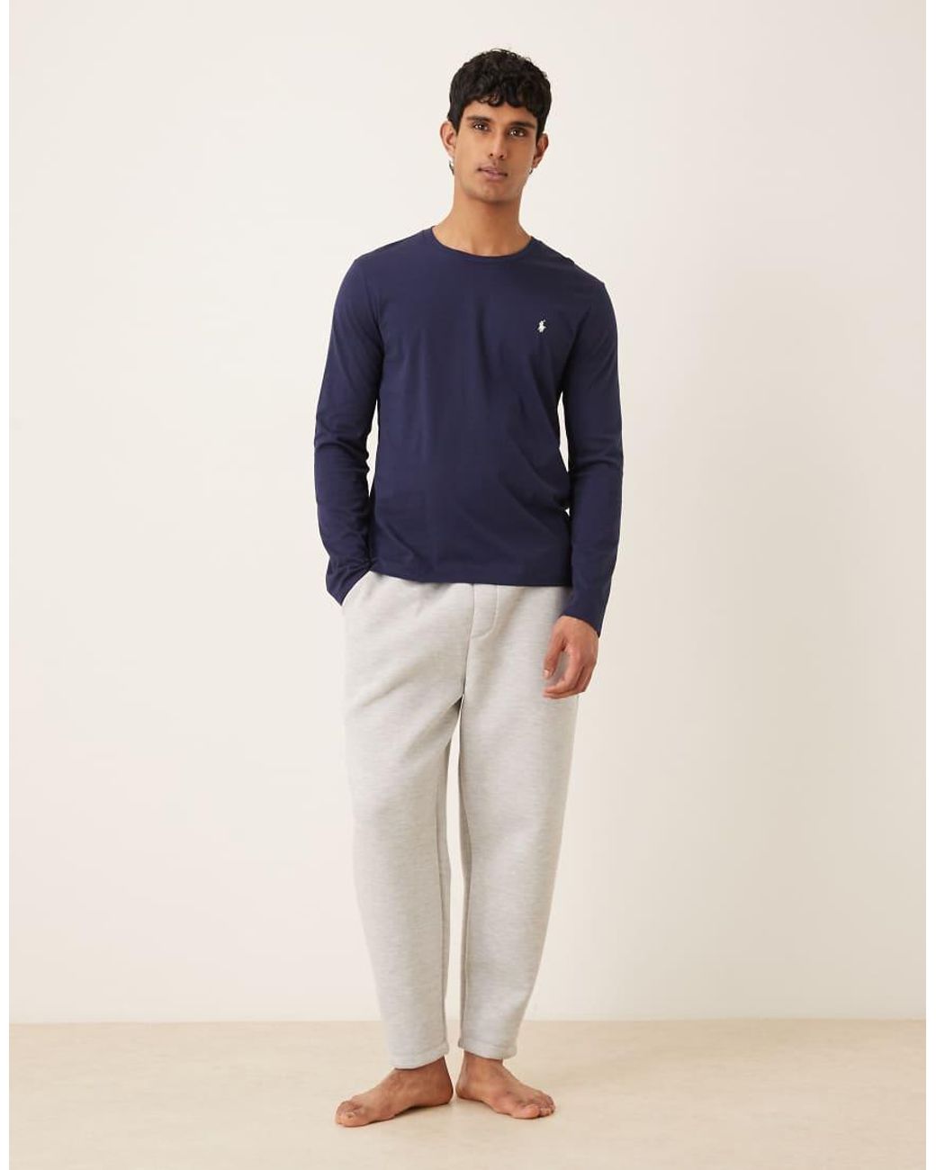 Polo Ralph Lauren Blue Cotton Jersey Lounge Long Sleeve T-shirt for men