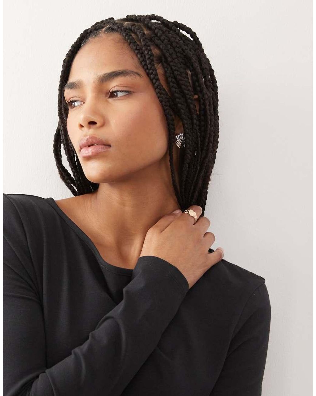 Collusion Black 90s Mini Long Sleeve Dress