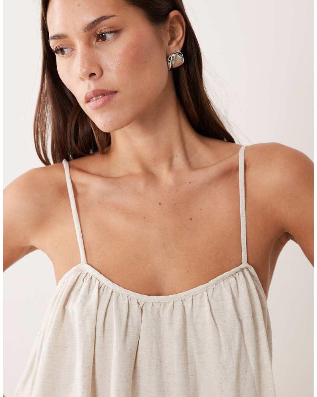 Vila Natural Linen Touch Cami Maxi Dress
