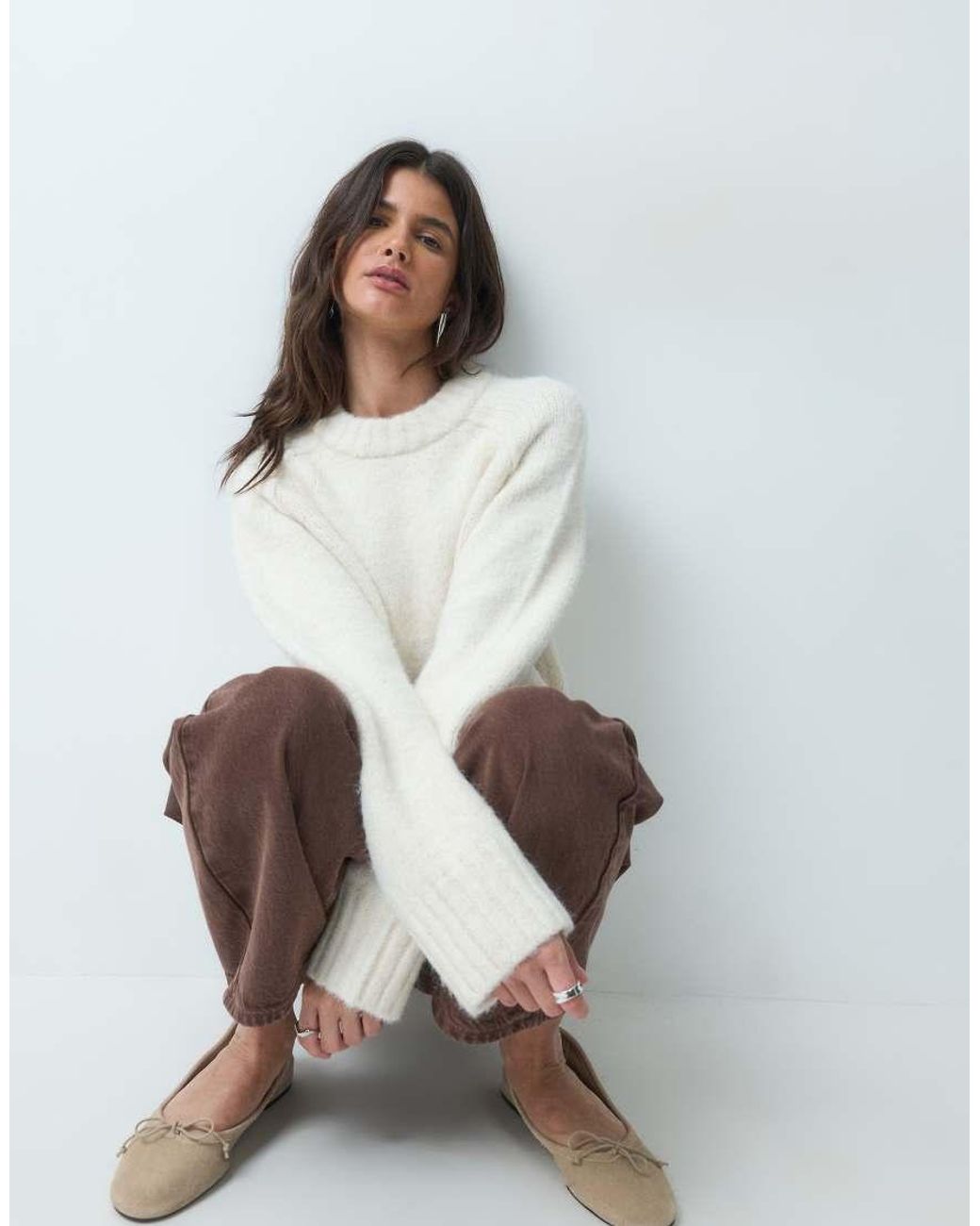 ASOS Oversized Fluffy Trui in het Gray