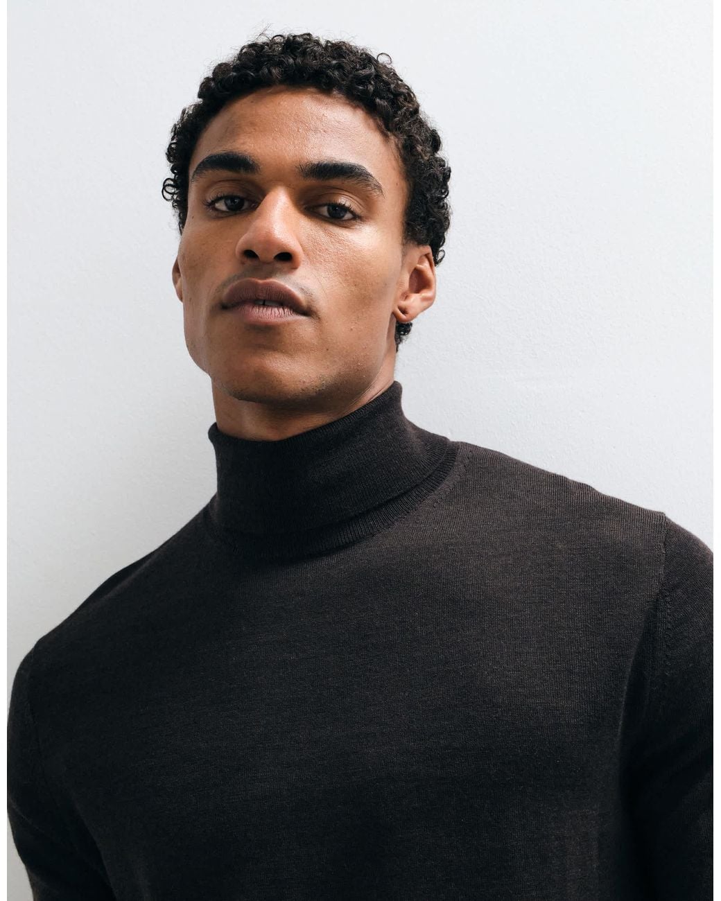 Mango Strickpullover aus 100 % wolle mit hohem kragen in Blue für Herren