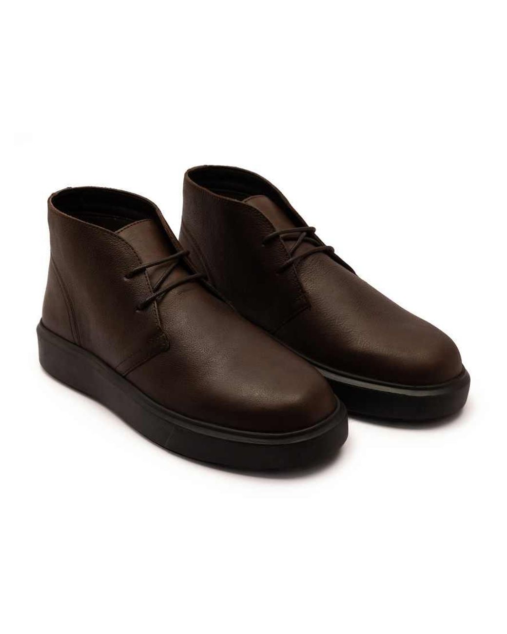 OFF THE HOOK Brown Jethro Leather Casual Lace-Up Chukka Boots for men