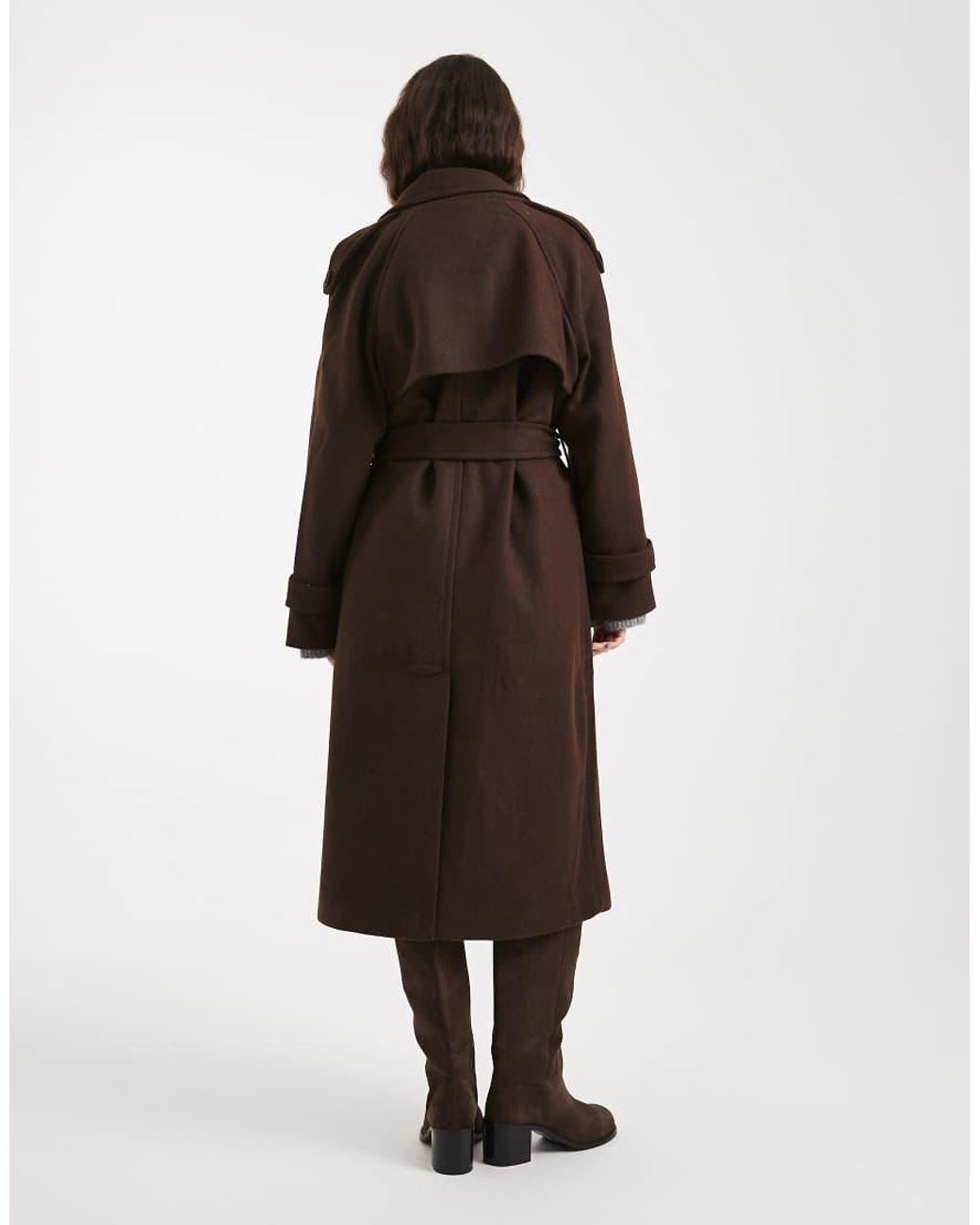ONLY Brown Belted Formal Coat