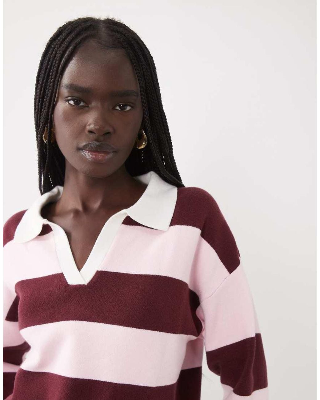 Mango Pink Teen Knitted Rugby Top