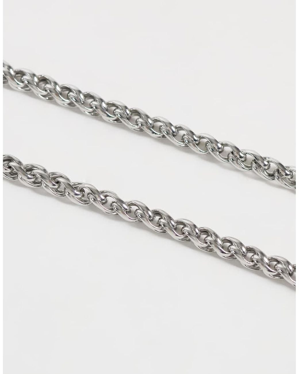 ASOS White Waterproof Stainless Steel Link Rope Chain Necklace for men