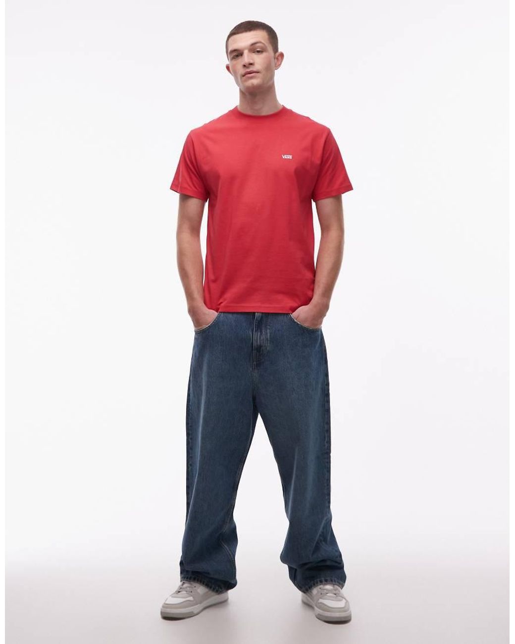 Vans Red Left Chest Logo T-shirt for men