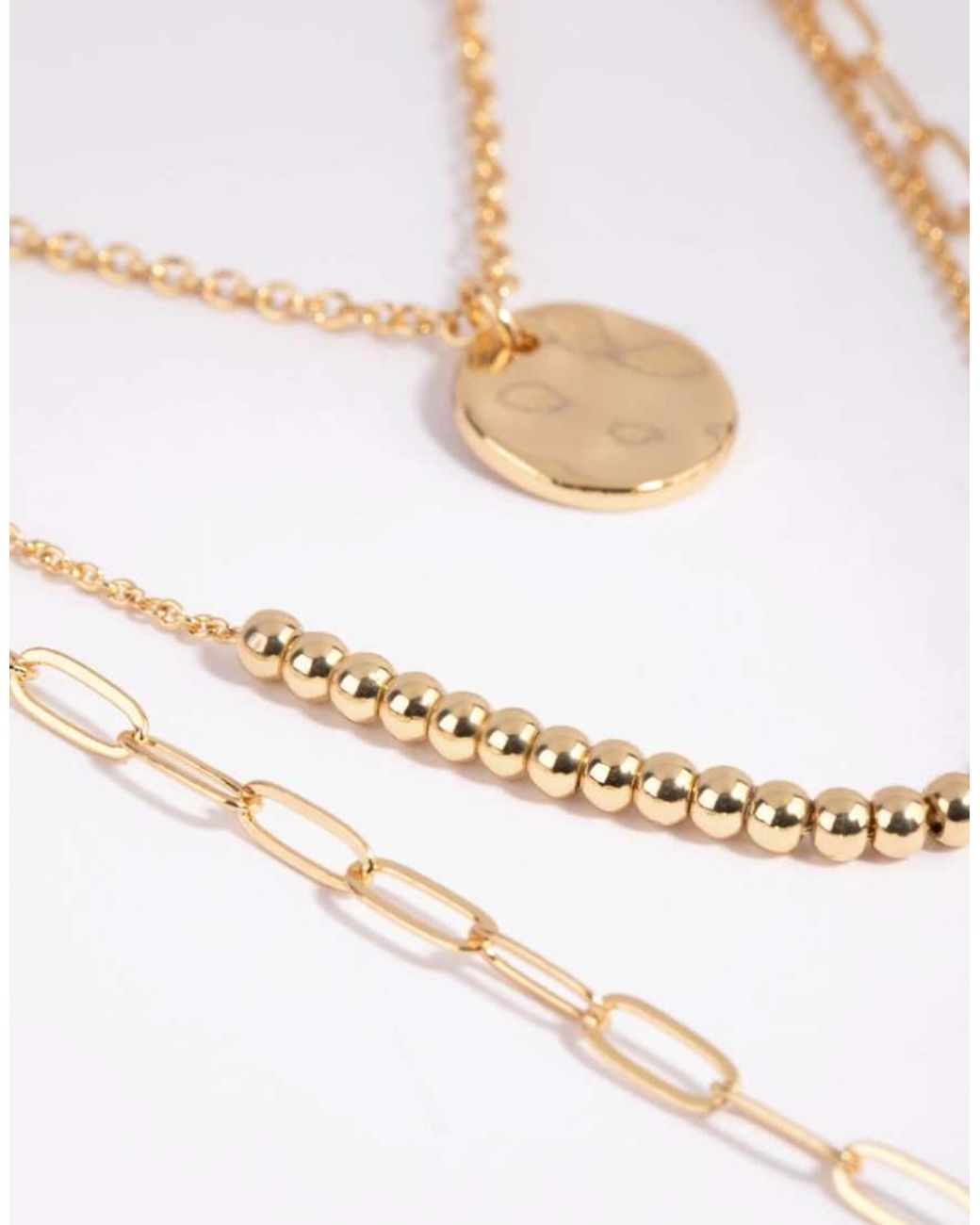 Lovisa White Plated Disc & Ball Necklace Layered Necklace