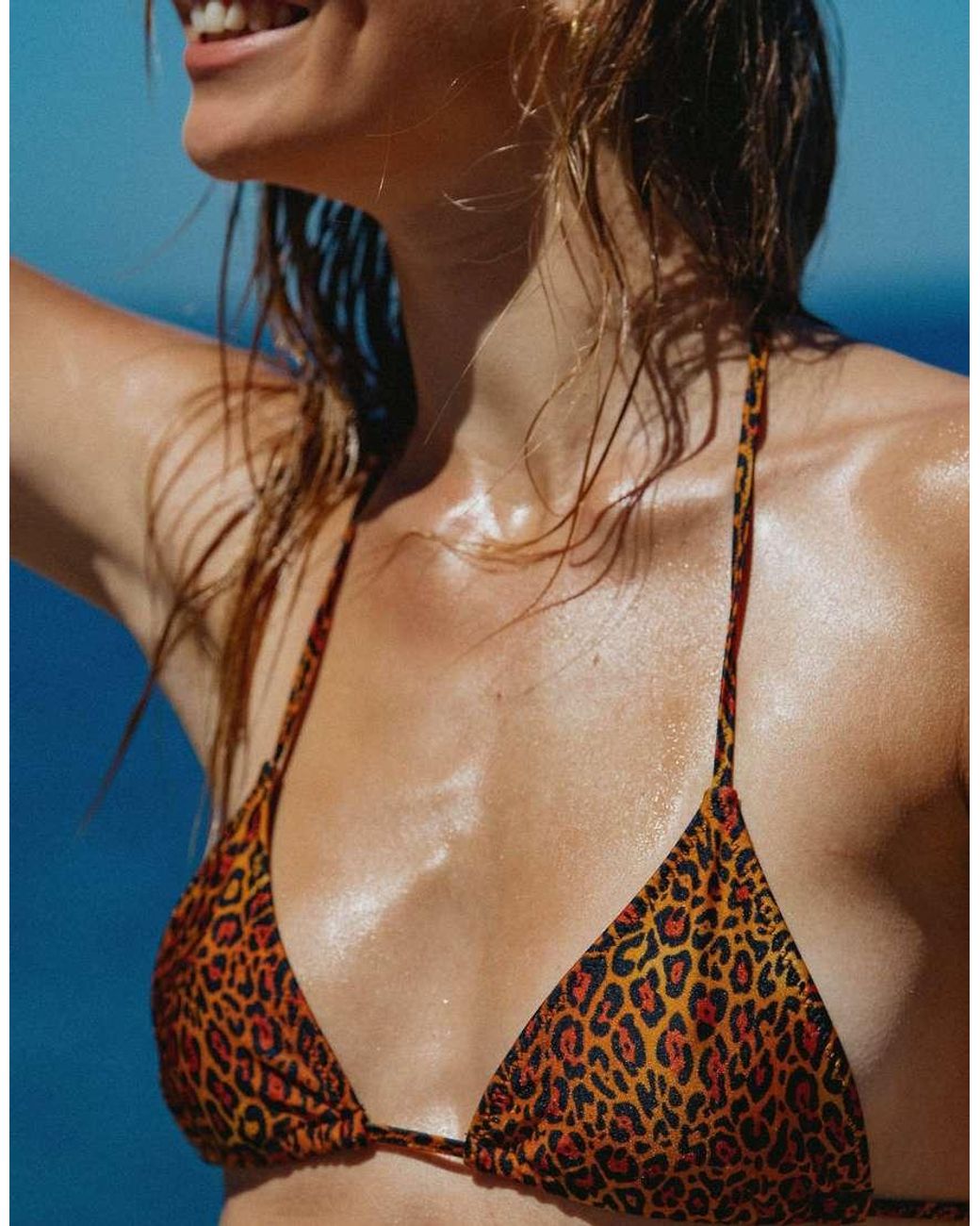 Bright Swimwear Brown Melody Leopard Triangle Bikini Top