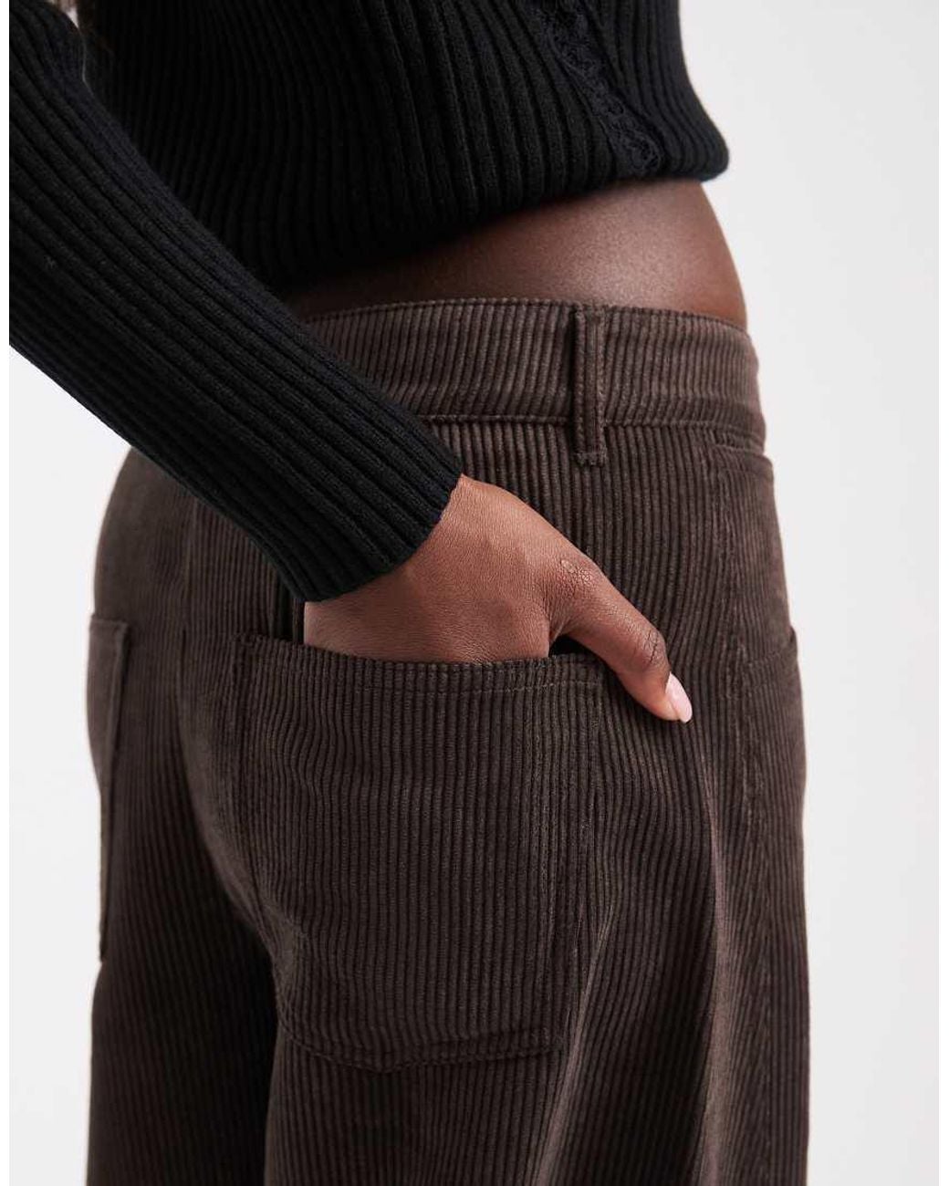 Vero Moda Black Barrel Leg Corduroy Trousers