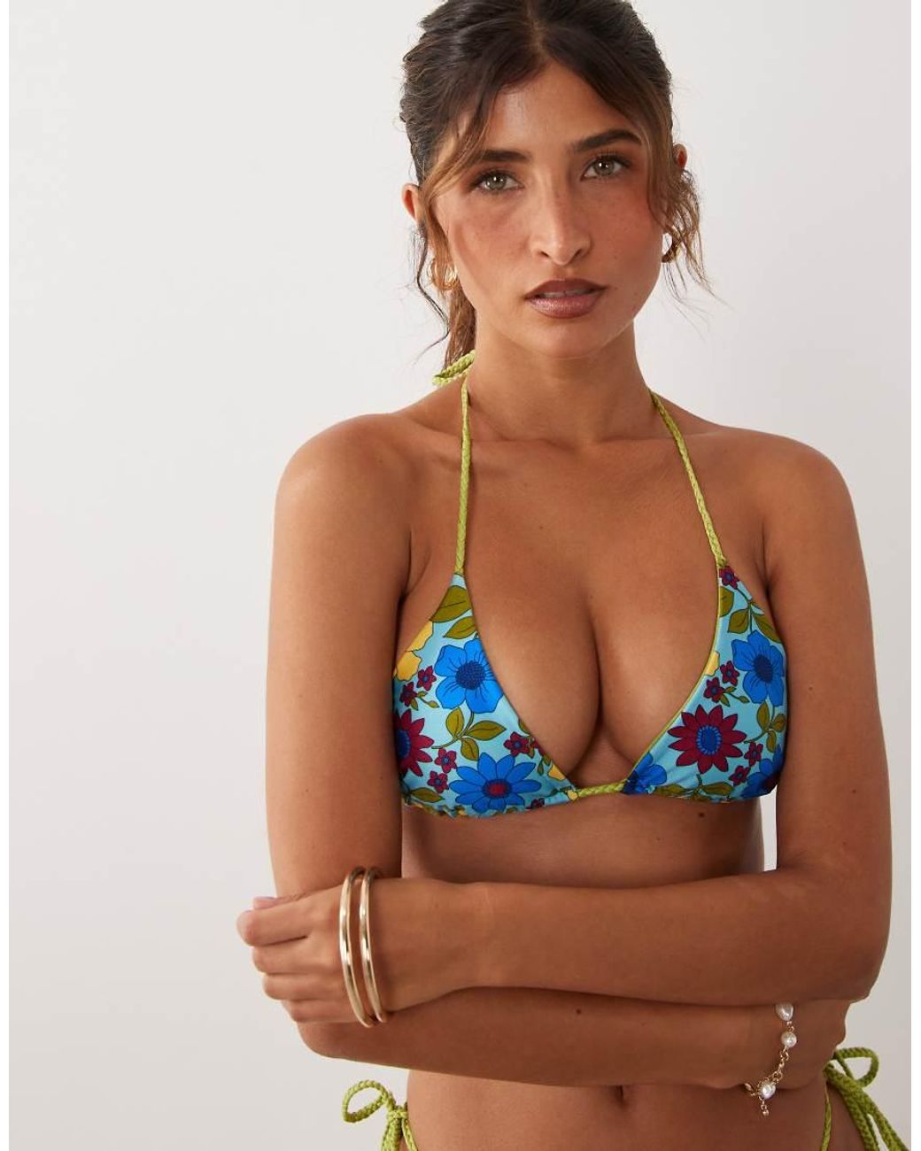 VDM The Label Blue Reversible Triangle Bikini Top