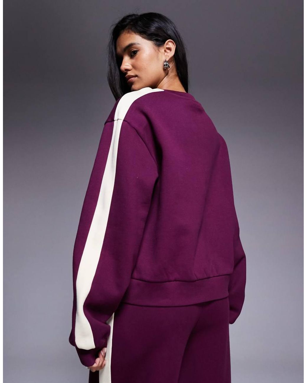 ASOS Purple Weekend Collective Heavyweight Sweatshirt With Ski Club Design