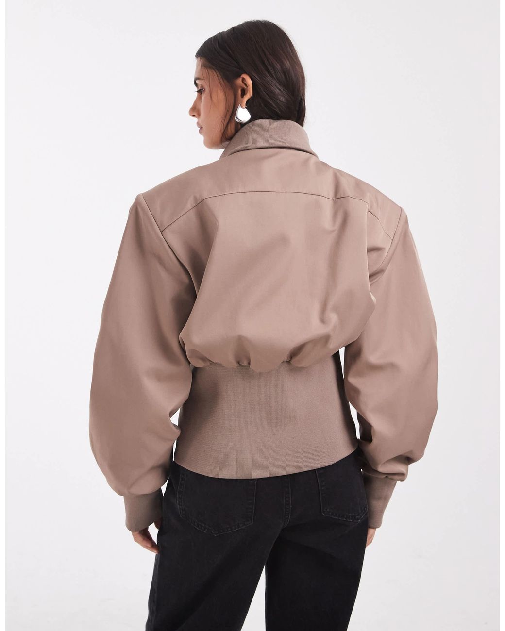 ASOS Pink Deep Rib Cinch Zip Through Jacket