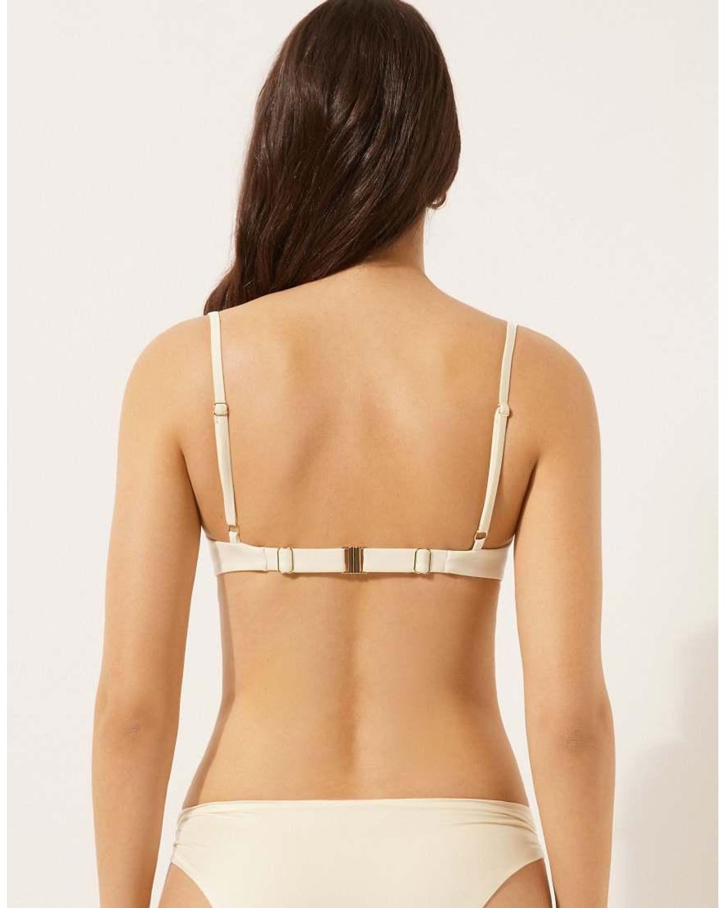 Calzedonia Natural Shiny Satin Fuller Bust Balconette Bikini Top