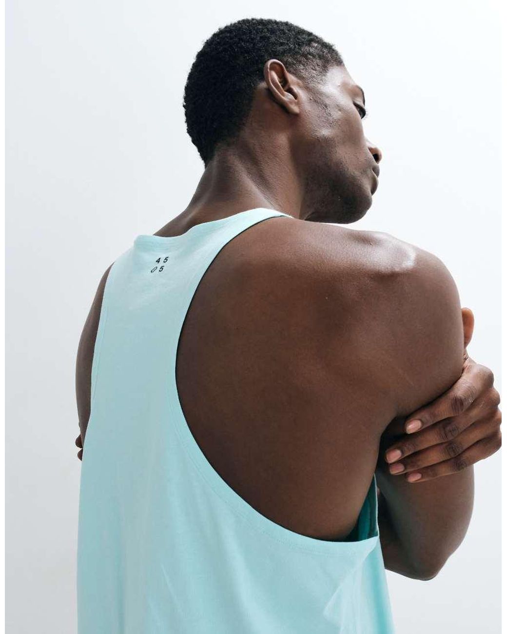 4505 White Icon Cotton Stringer Tank Top With Quick Dry Finish for men