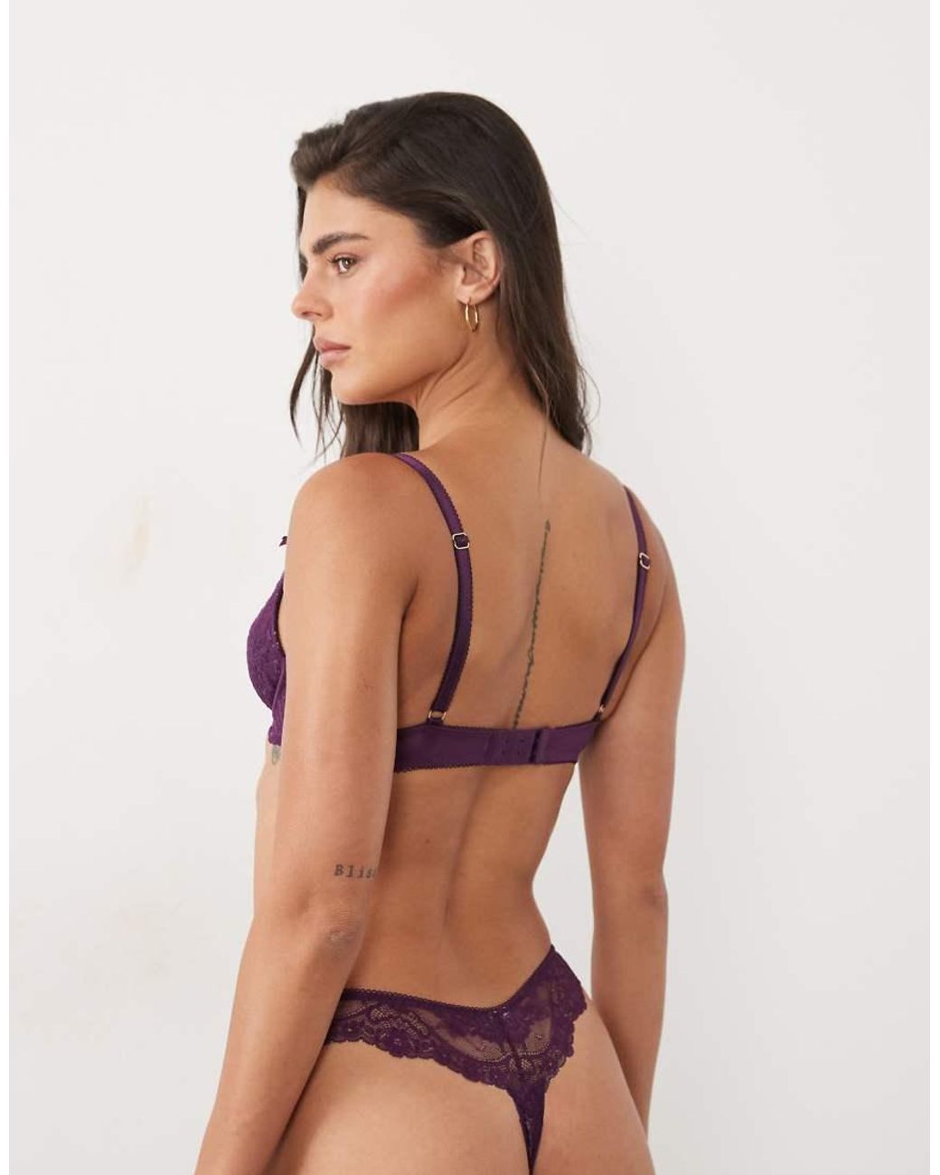 Boux Avenue Purple Rayanne Balconette Lace Underwire Bra