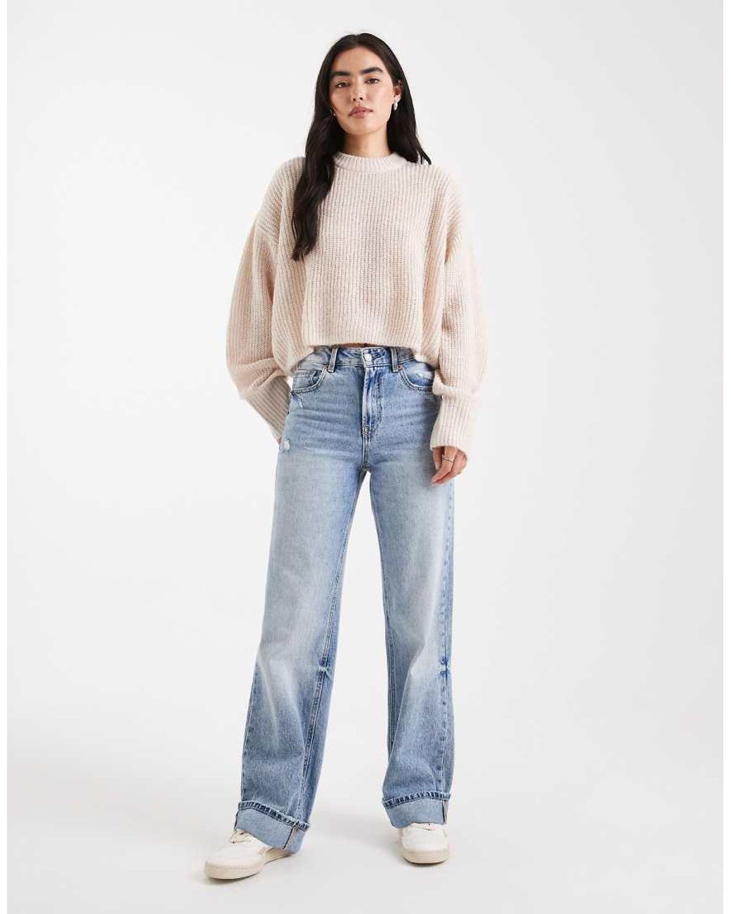 Miss Selfridge Blue Slouchy Knit Jumper