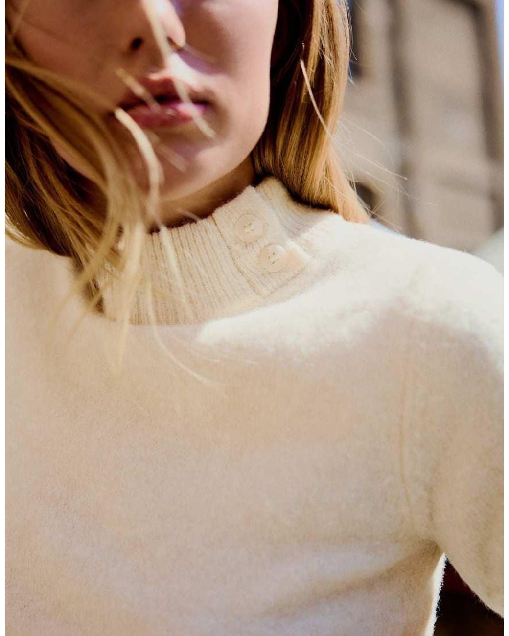 Bershka Brown Short Sleeve Mock Turtleneck Jumper