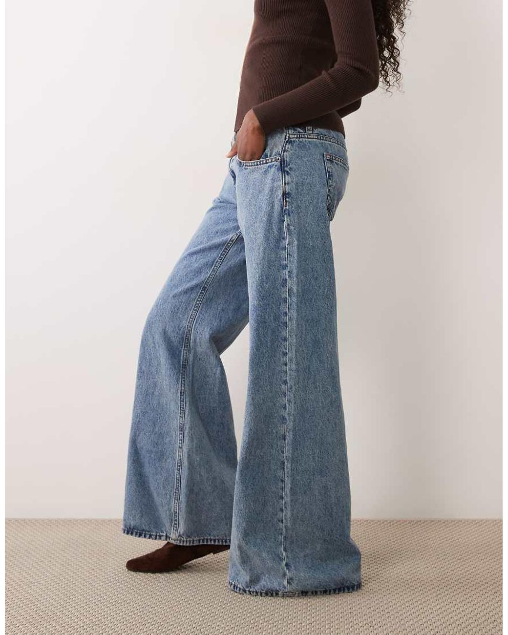 Motel Blue Slouchy Flare Jean Stone