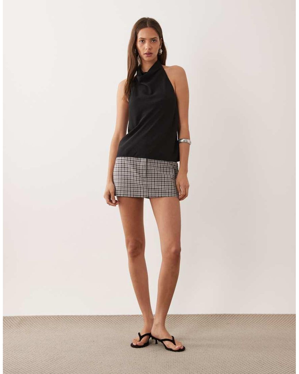 Mango Black Cowl Neck Sleeveless Top