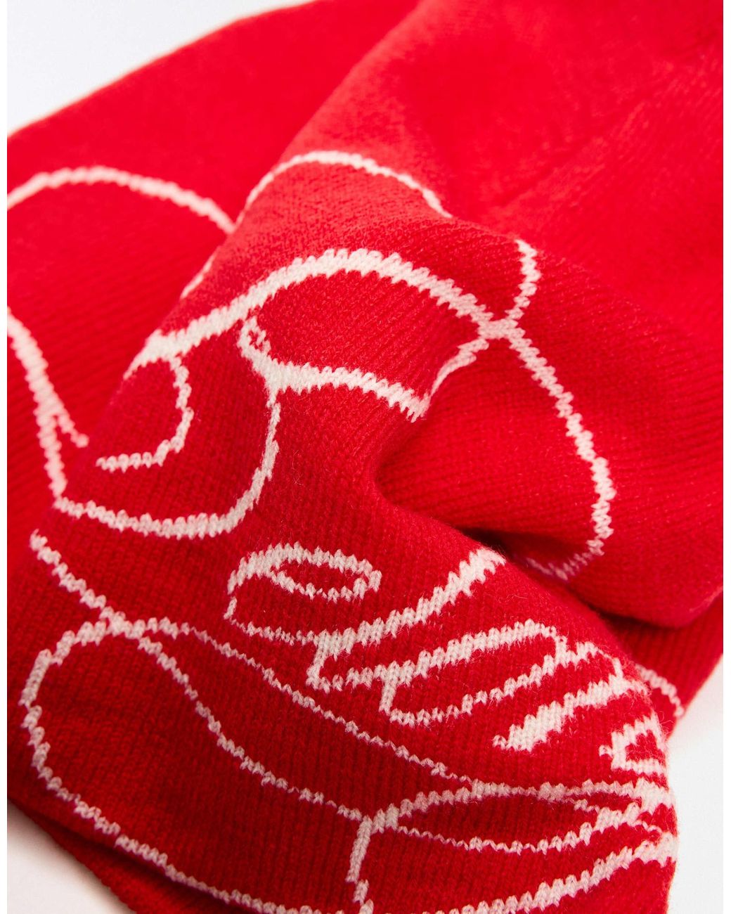 Bershka Strickmütze in Red für Herren