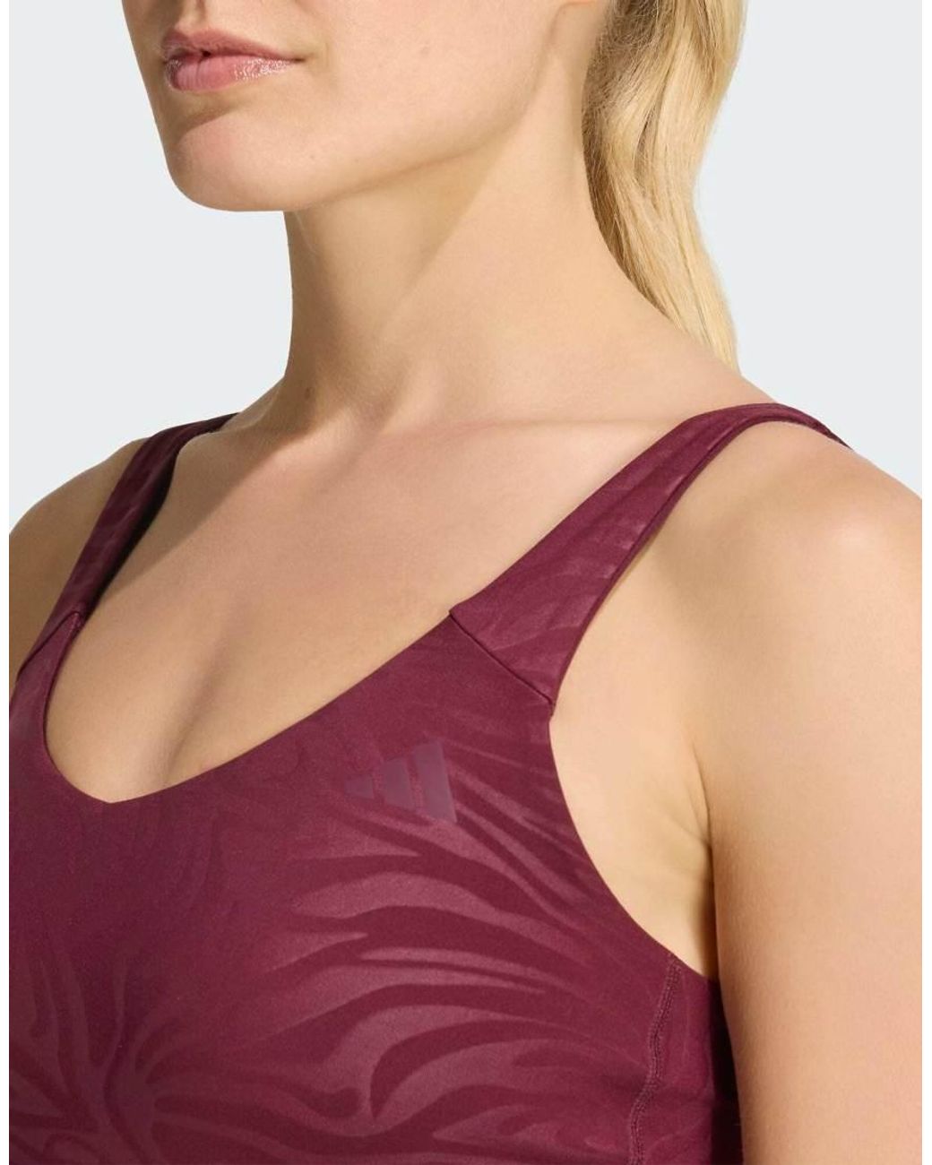 Adidas Originals Red All Me Essentials Graphic Light Support Bra