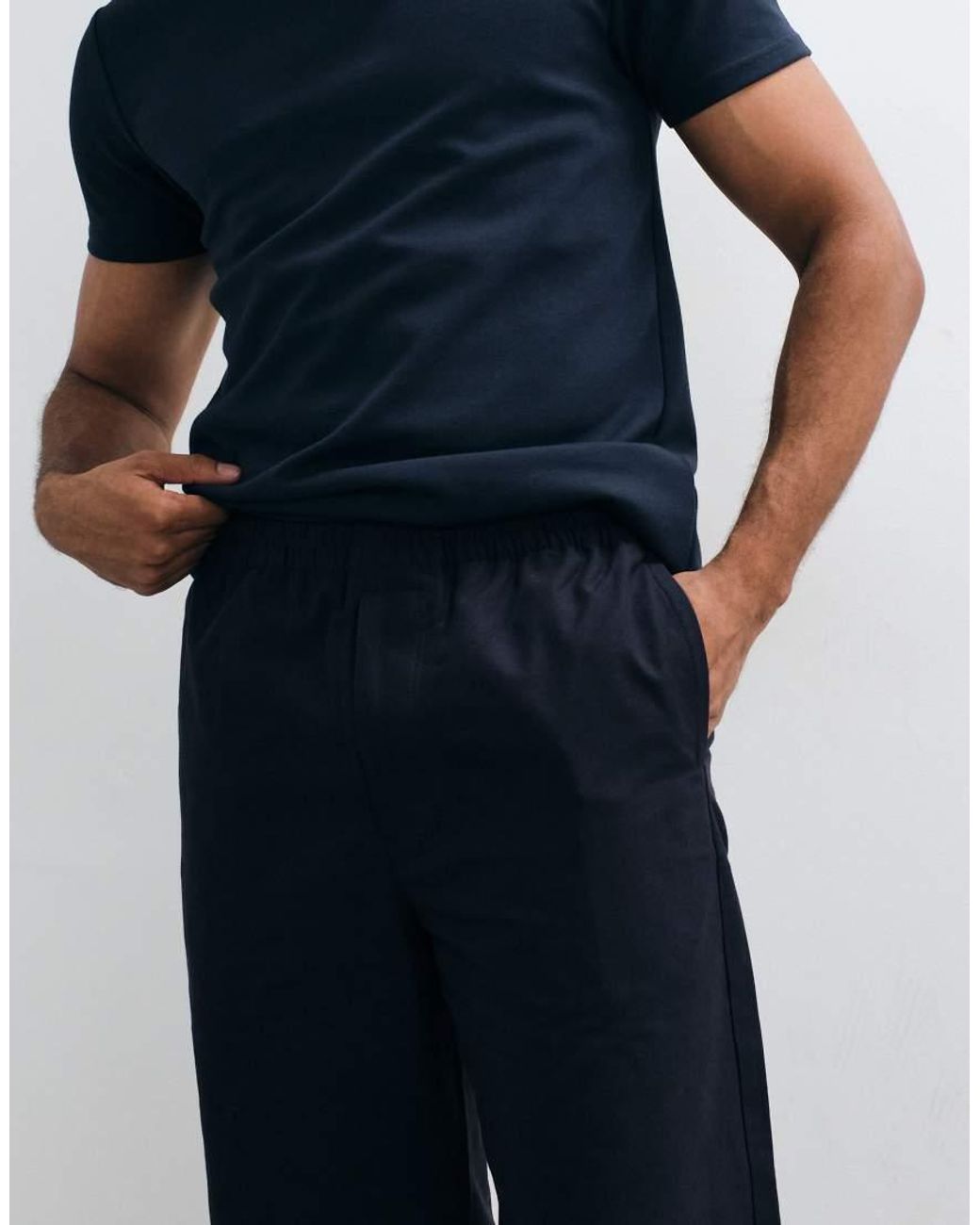 ARKET Blue Pure Cotton Pull On Smart Trouser for men